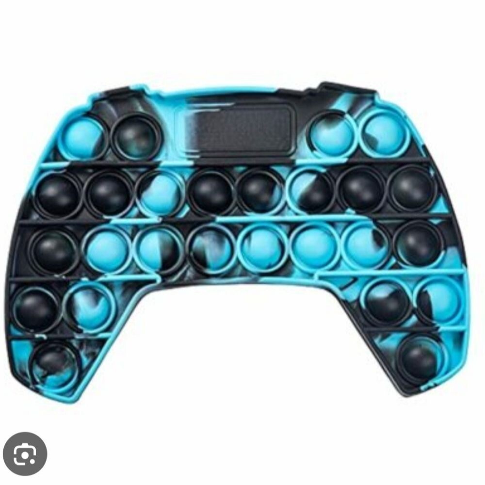 1 Blue and Black, Red and Black Game Controller Pop Fidget Toy Silicone